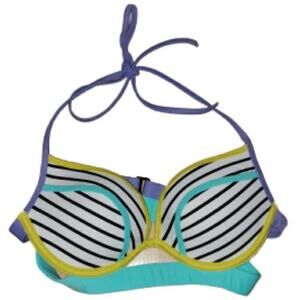 Victoria's Secret Women's SM Hottie Happy Stripe 32B Bikini Top